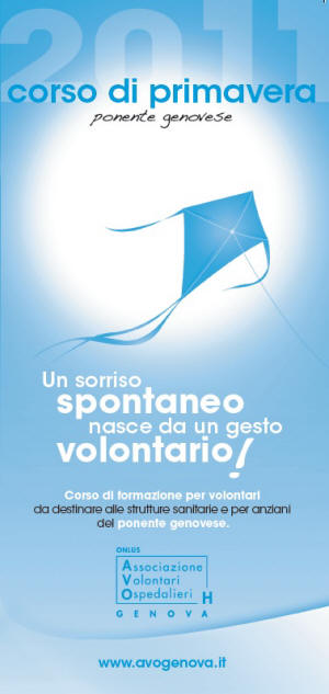 Prima pagina del volontino del Corso di Formazione AVO di Marzo 2011 relativo al 
ponente genovese
